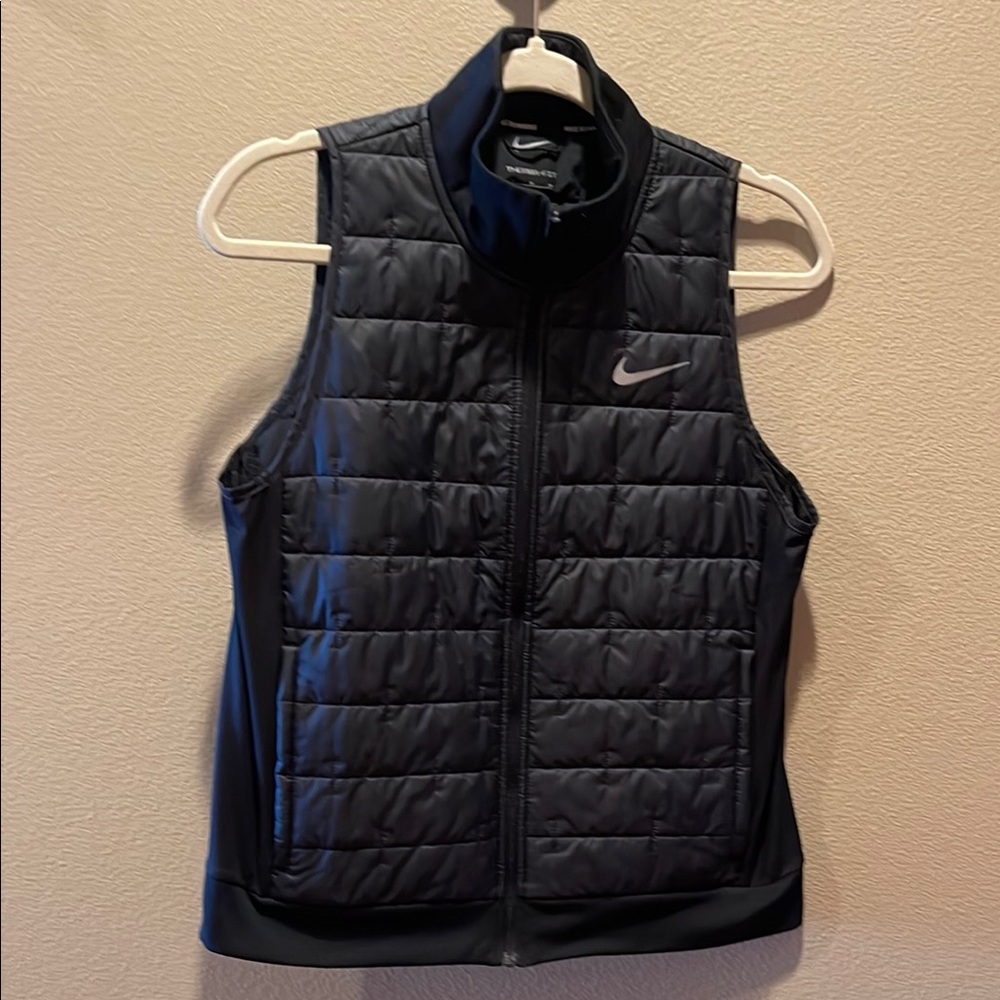 Nike Black Quilted Vest with Stand-Up Collar